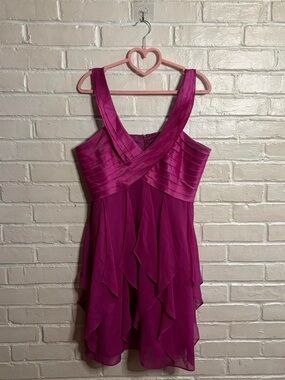 purple ruffle mini dress with zipper back - k petite collection